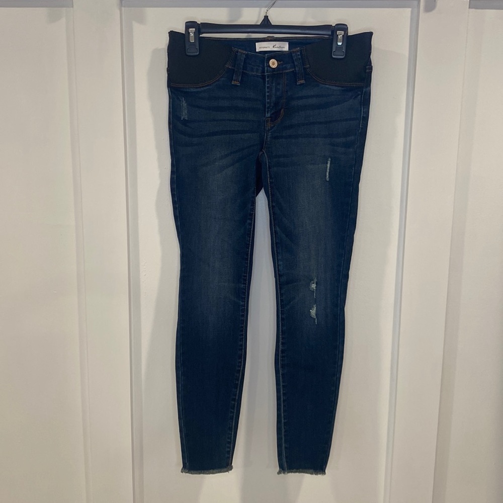 KANCAN Maternity dark wash skinny jeans
